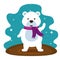 Snow bear with scarf to christmass celebrate