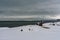 Snow blankets the beach on Whidbey Island after winter snowstorm