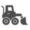 Snow blower solid icon. Ice scraper and loader vehicle, plow truck symbol, glyph style pictogram on white background