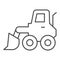 Snow blower thin line icon. Ice scraper and loader vehicle, plow truck symbol, outline style pictogram on white