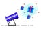 Snow cannon and flying gift box