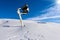 Snow Cannon or Snowmaking System on Winter Landscape with Powder Snow