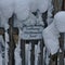 Snow-capped fence in Bavaria, Germany