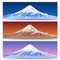 Snow capped mount fuji banners