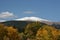 Snow Capped Mountain with Gold Aspens