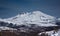 Snow capped mountain peak