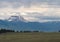 Snow Capped Mountain Peak with Prairie