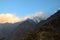 Snow capped mountains in Hunza Valley at sunrise Gilgit-Baltistan Pakistan