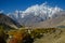 Snow capped mountains  in Karakoram range view from Nagar Valley. Gilgit Baltistan, Pakistan.