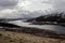 Snow capped mountains on on Loch Loyne,, Scotland.