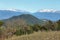 Snow capped mountains of Montseny