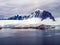 Snow capped mountains ofF Port Lockroy, Antarctica