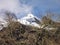 Snow capped peak at the santa cruz trekking in cordillera blanca in peru