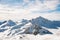 Snow-capped peaks of the mountains of the Caucasian ridge