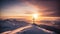 Snow-Capped Sanctuary: Cross on the Mountain Summit at Sunset.