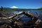 Snow capped Villarrica volcano. Nature of Chile. Pucon