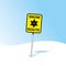 Snow caution sign