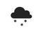 Snow cloud icon. snowing symbol in simple flat design. weather forecast sign