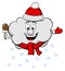 Snow cloud with scarf and hat