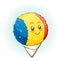 Snow Cone Cartoon Character Smiling with Rosy Cheeks