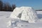 Snow construction of igloo