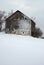 Snow covered barn