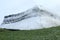 Snow-covered Benbulben mountain in wintertime