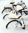 Snow covered bicycles