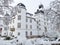 Snow covered castle in Pfedelbach, Germany