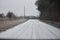Snow covered county road in Northeast Texas Feb 2021