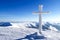 Snow-covered cross