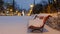 Snow-covered Esplanadi park decorated for the Christmas