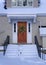 Snow covered front steps