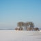 Snow-covered frozen island