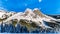 The snow covered granite rock face of Yak Peak in the Zopkios Ridge of the Cascade Mountain Range near the Coquihalla Summit