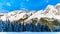 The snow covered granite rock face of Yak Peak in the Zopkios Ridge of the Cascade Mountain Range near the Coquihalla Summit