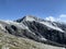 Snow covered Hehuanshan mountain with clouds stock photo