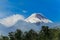 Snow covered hight volcano Osorno summit