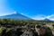 Snow covered hight volcano summit