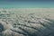 Snow covered Karakorum mountain range between China, India and Pakistan, aerial view