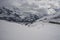 Snow covered landscape along the Jungfraujoch railway.