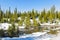 Snow-covered landscape in Lassen Volcanic National Park