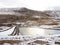 Snow covered landscape of Mountain Ski Resort in Lesotho