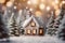 Snow covered landscapes, cozy cabins, and serene winter scenes associated with Christmas