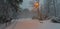 Snow covered mailboxes on the road