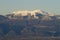 Snow-covered Matese Mountains seen from Castel Morrone after the sharp drop in temperatures that affected the whole of Italy.