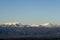 Snow-covered Matese Mountains seen from Castel Morrone after the sharp drop in temperatures that affected the whole of Italy.