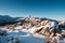 Snow covered Monte San Parteo in Corsica