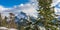 Snow-covered Mount Rundle with snowy forest. Banff National Park beautiful landscape in winter