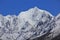 Snow covered mountain Gangchenpo in spring. Langtang valley, Nepal.